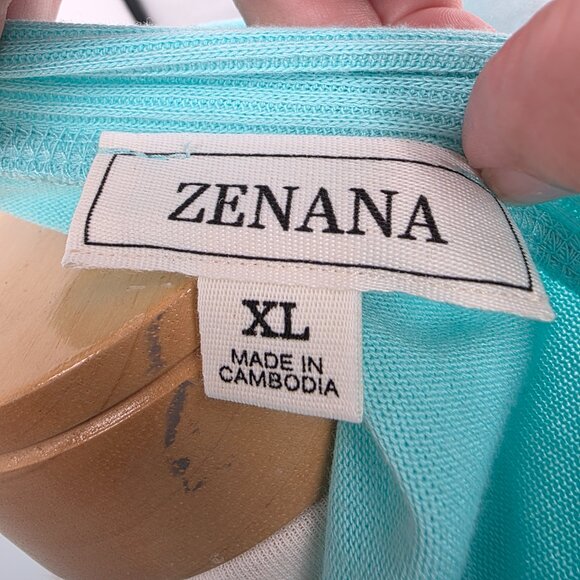 ZENANA Mint Blue Thigh Length Cardigan Sweater XL NWT - Picture 10 of 10